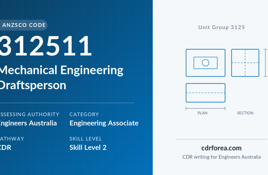 ANZSCO 312511 Mechanical Engineering Draftsperson assessed by Engineers Australia as an Engineering Associate via the CDR pathway
